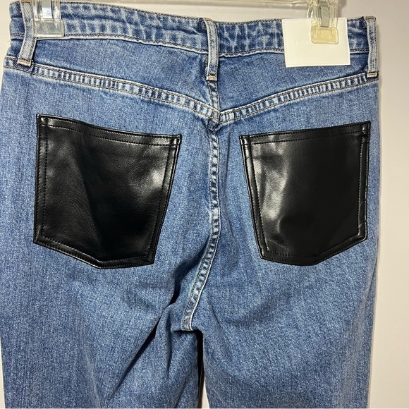 Jonathan Simkhai Jeans Leather Pants Rockstar Biker Indie Hipster Goth Punk - Picture 6 of 14